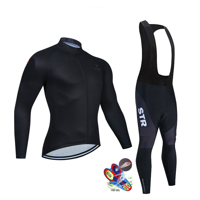 Cycling Gear Logo - STR 사이클링 의류 세트 남성용, 가을