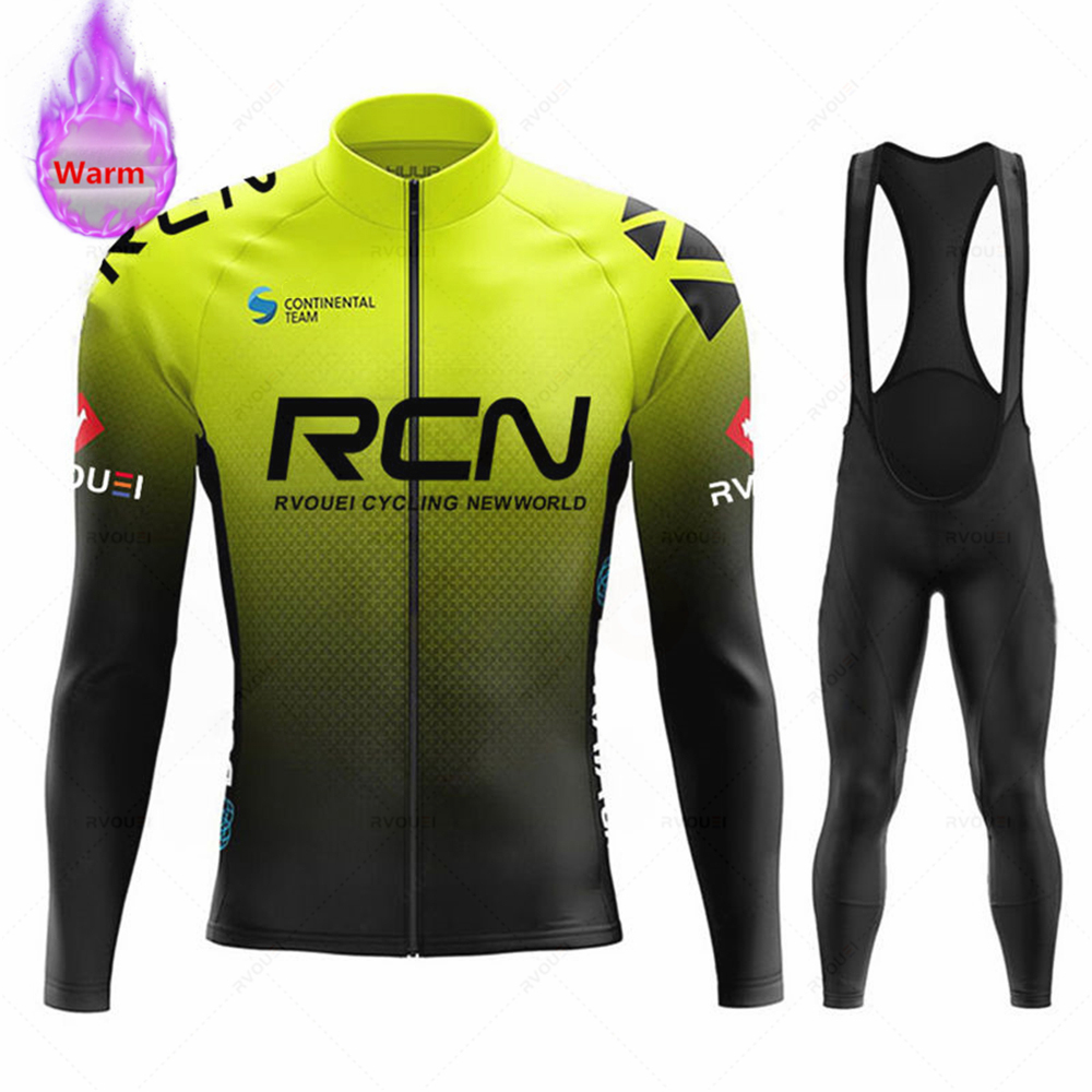 Rvouei 팀 겨울 열 플리스 사이클링 저지 세트 새 - Cycling Gear Logo 리뷰 및 가격