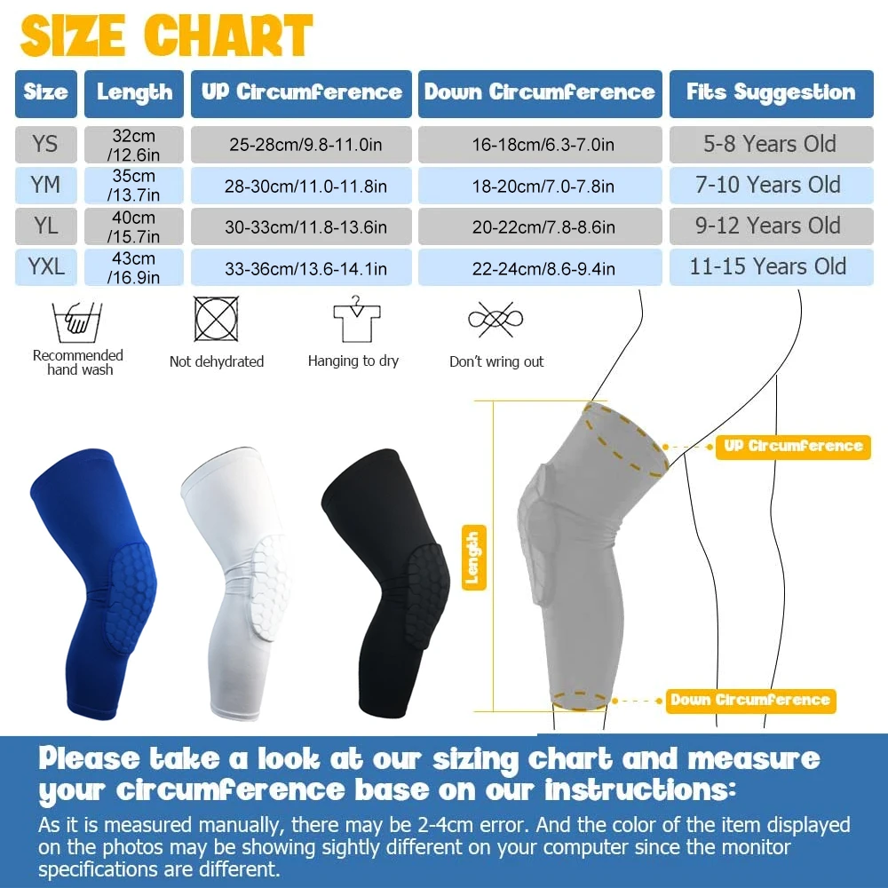 어린이/청소년 스포츠 벌집 압축 무릎 패드는 농구, 축 - Youth Cycling Gear 리뷰 및 가격