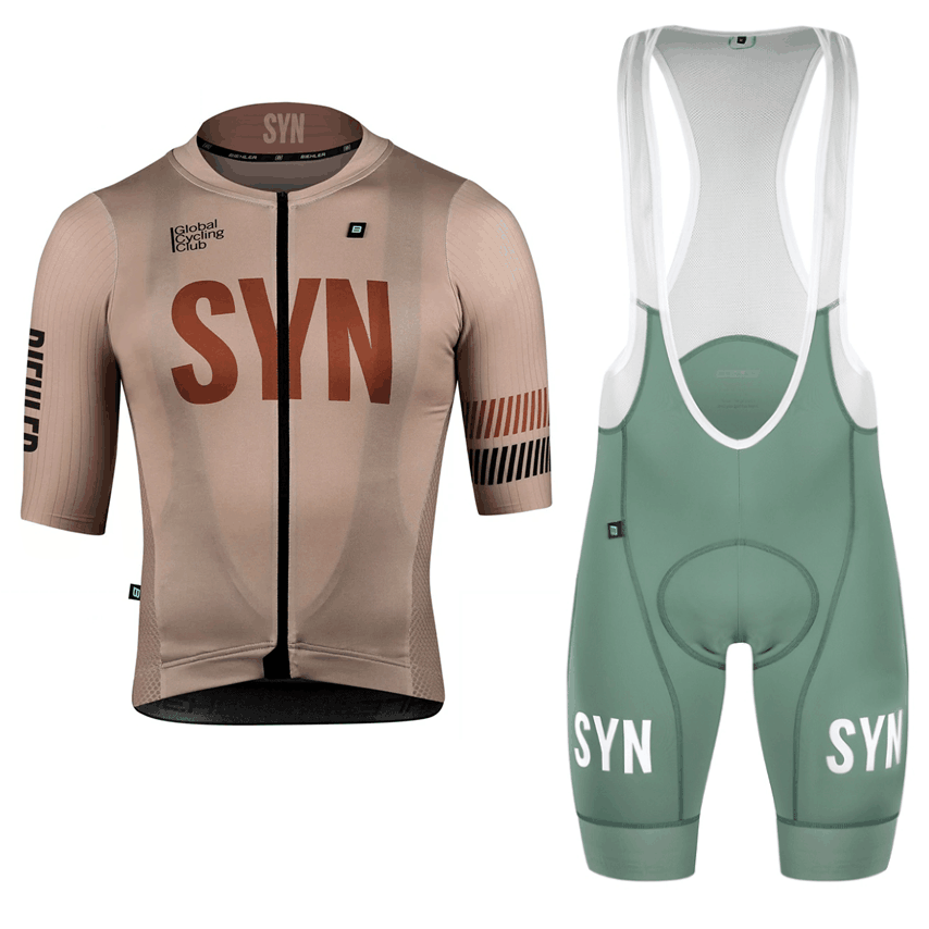 SYN 다크 브라운 남성용 반팔 사이클링 저지 및 턱받 - Cycling Gear Logo 리뷰 및 가격