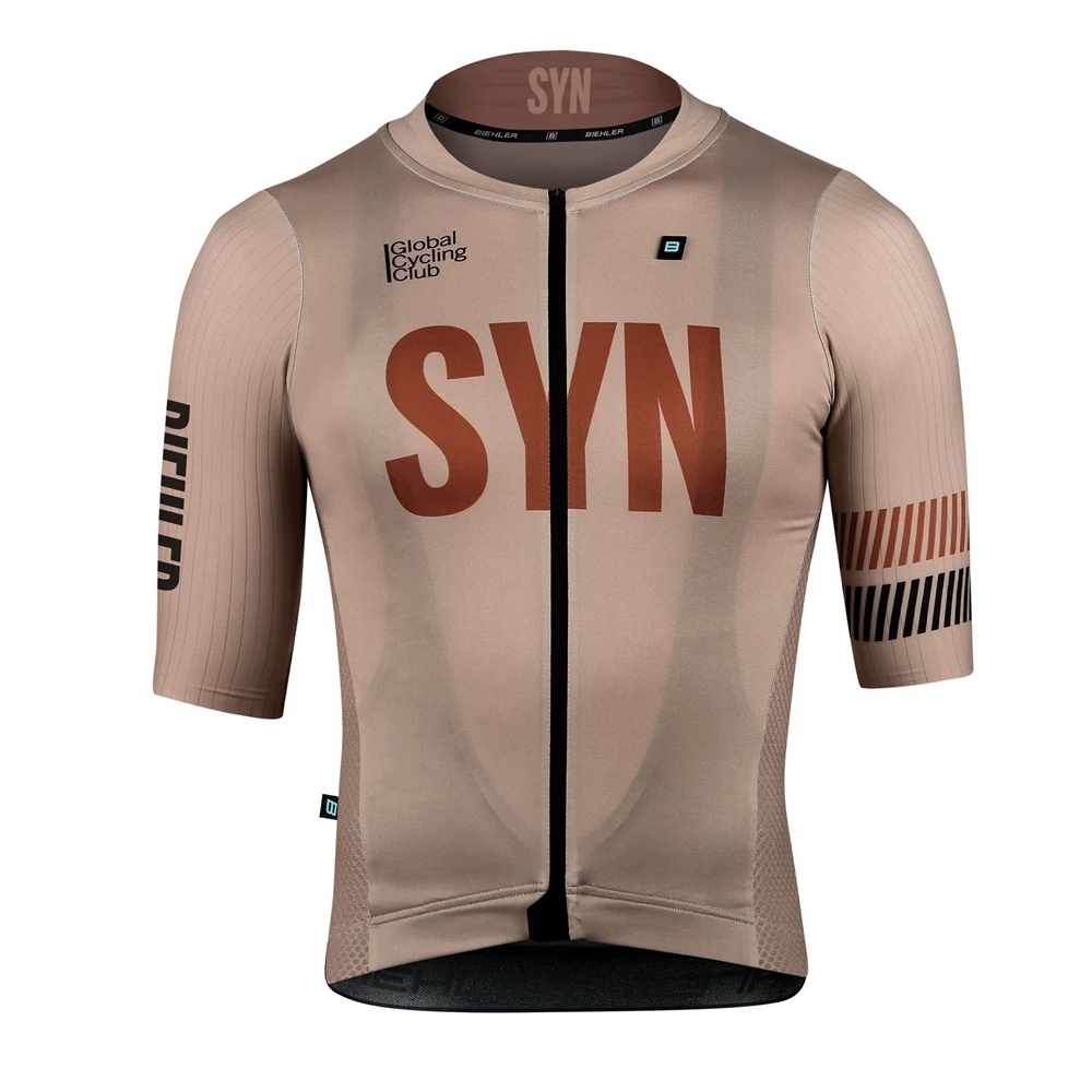 SYN 다크 브라운 남성용 반팔 사이클링 저지 및 턱받 - Cycling Gear Logo 리뷰 및 가격