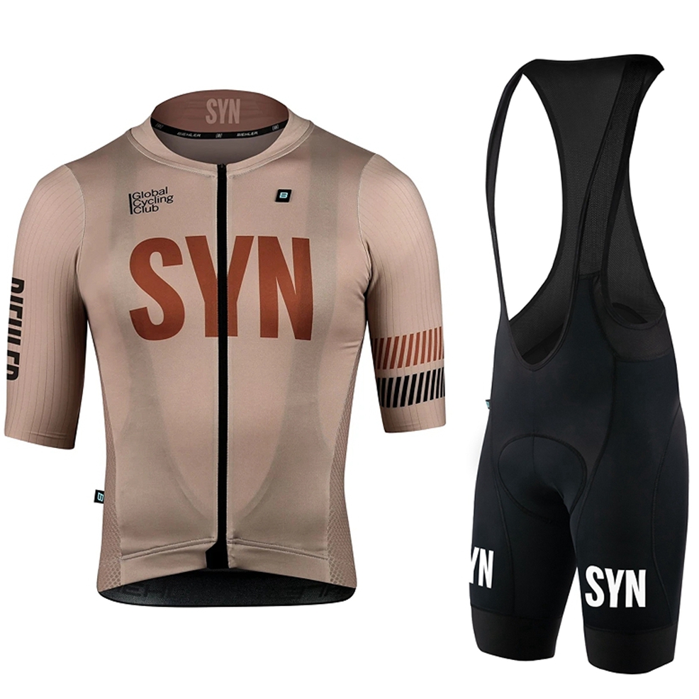 SYN 다크 브라운 남성용 반팔 사이클링 저지 및 턱받 - Cycling Gear Logo 리뷰 및 가격